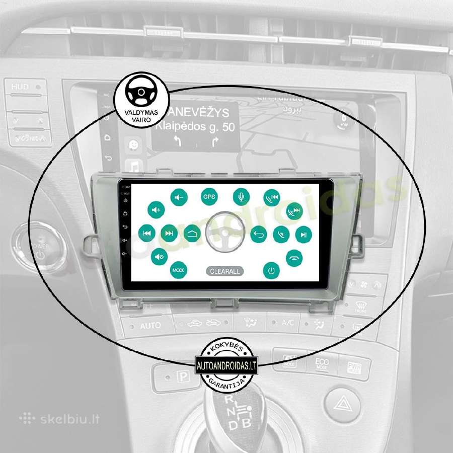 Toyota Prius 3 Xw30 2009-15 Android multimedia GPS - nuotraukos Nr. 12