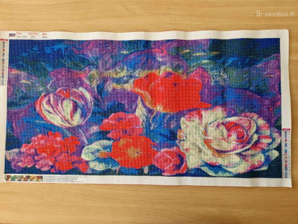 Didelė (85x45 cm) sudėliota deimantinė mozaika
