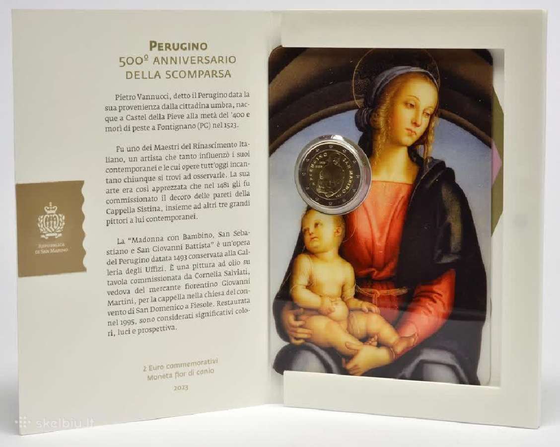 San Marino 2023 2 euro moneta Pietro Perugino - nuotraukos Nr. 2
