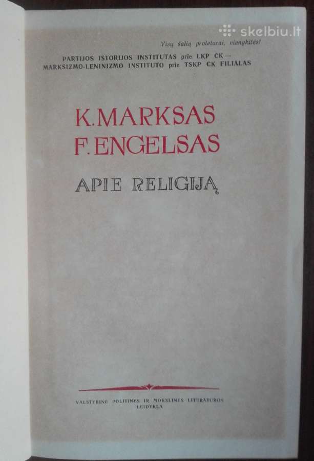 822. K. Marksas F. Engelsas Apie Religiją - nuotraukos Nr. 2