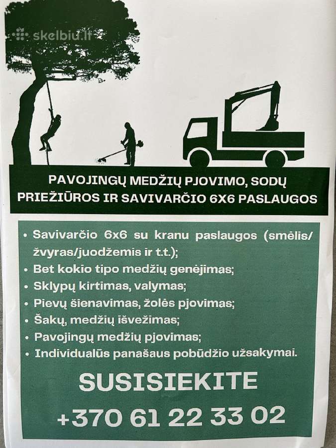 Pavojingų,avarinių medžių pjovimas, sklypų valymas - nuotraukos Nr. 6