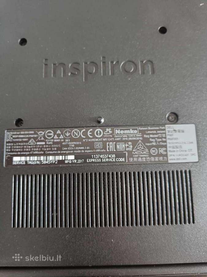 Dell inspiron 5567 - nuotraukos Nr. 3