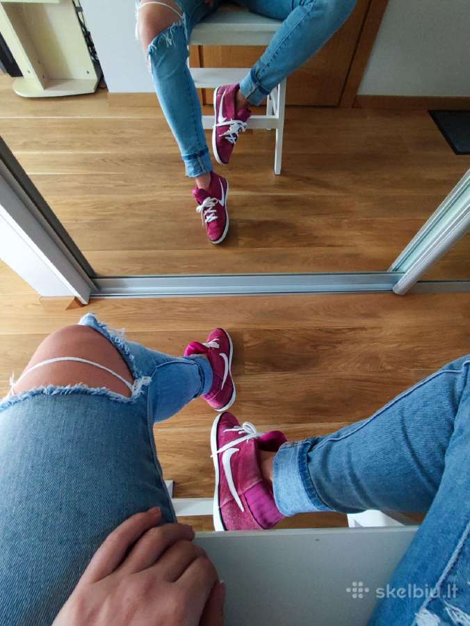 Dėvėti ryškiai rožiniai Nike Match Mid Sneakers - nuotraukos Nr. 3