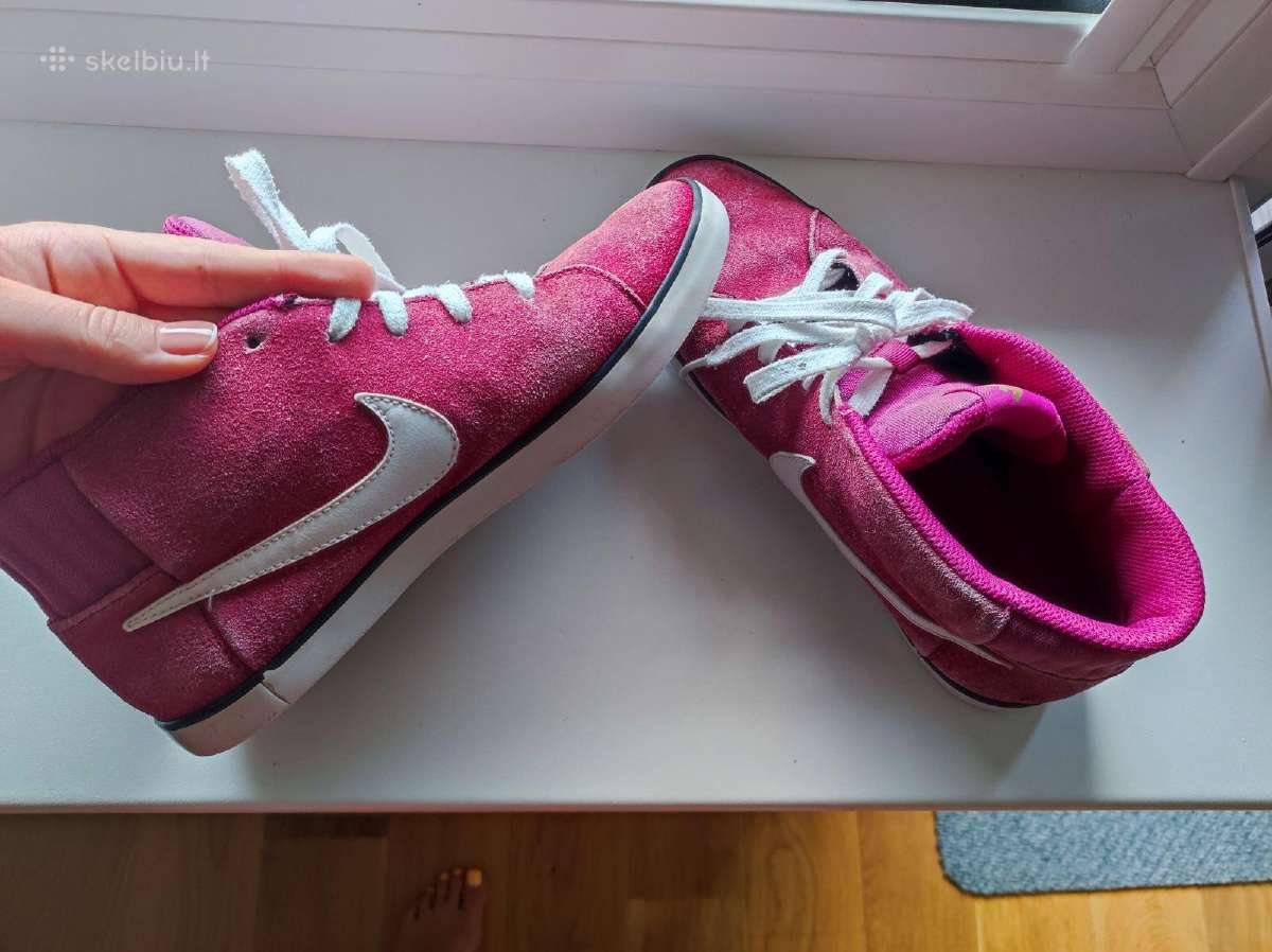 Dėvėti ryškiai rožiniai Nike Match Mid Sneakers - nuotraukos Nr. 7