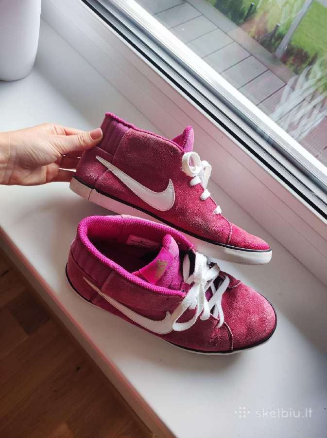 Dėvėti ryškiai rožiniai Nike Match Mid Sneakers - nuotraukos Nr. 9