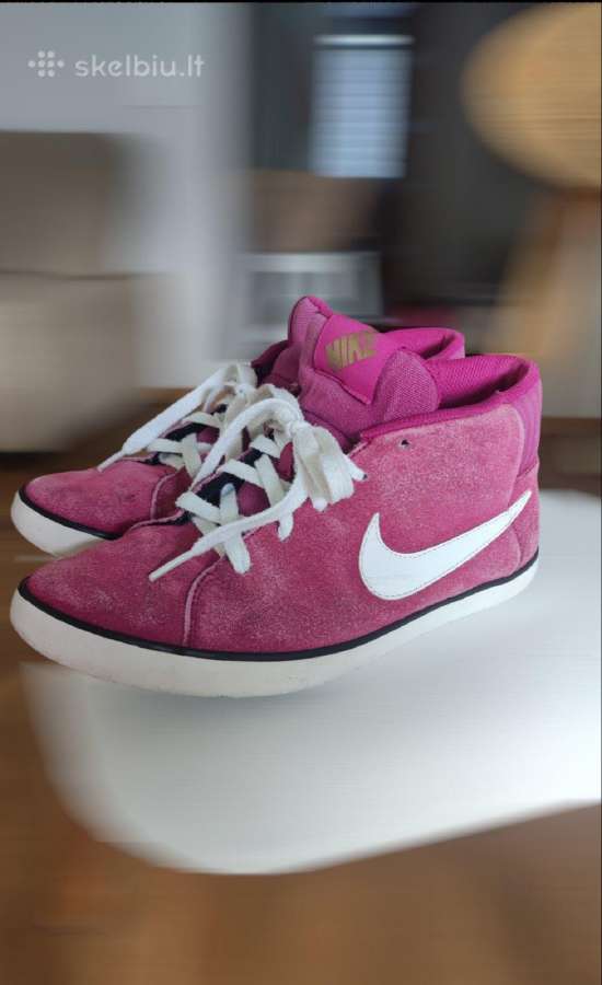 Dėvėti ryškiai rožiniai Nike Match Mid Sneakers - nuotraukos Nr. 16
