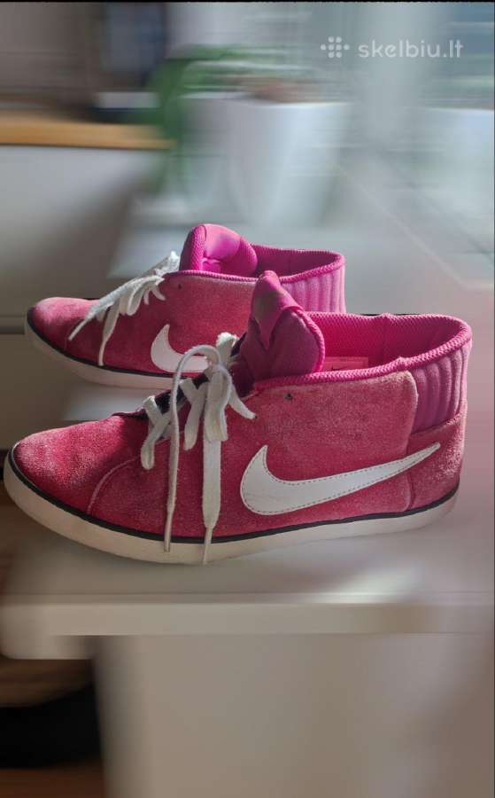 Dėvėti ryškiai rožiniai Nike Match Mid Sneakers - nuotraukos Nr. 17