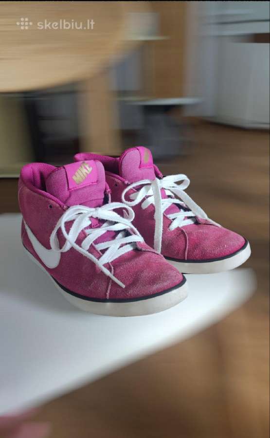 Dėvėti ryškiai rožiniai Nike Match Mid Sneakers - nuotraukos Nr. 18