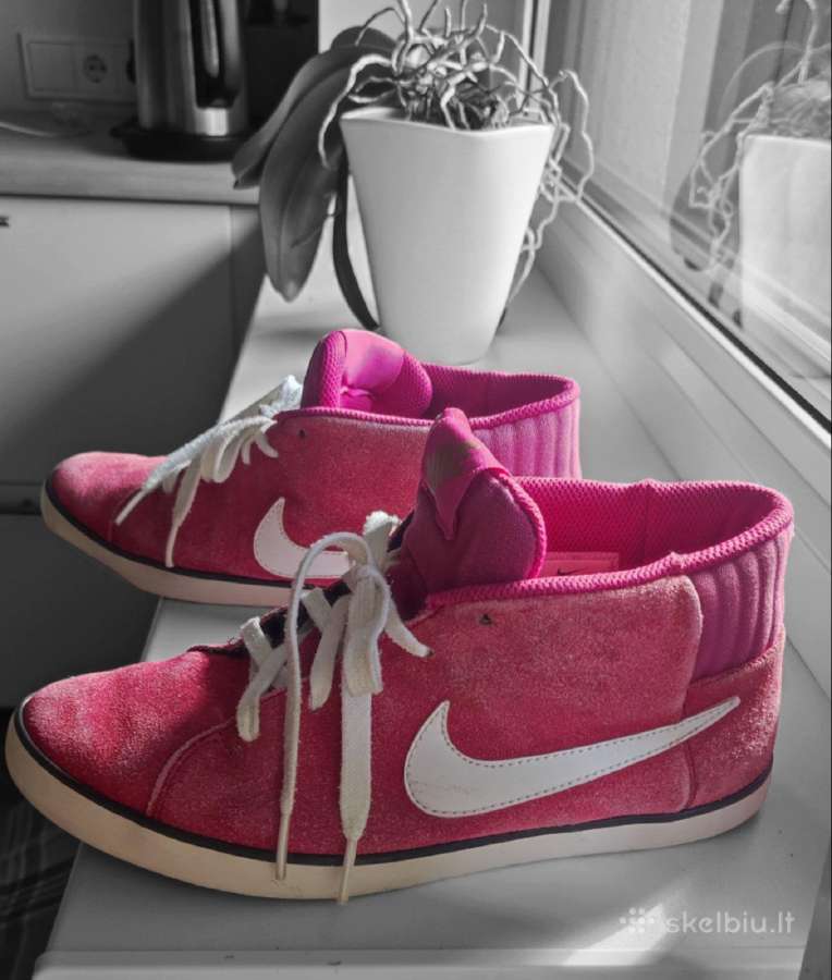 Dėvėti ryškiai rožiniai Nike Match Mid Sneakers - nuotraukos Nr. 19