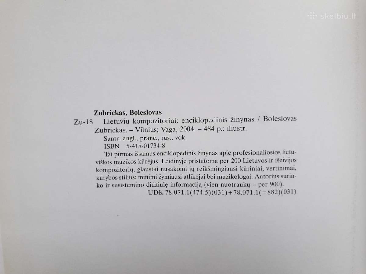B. Zubrickas "Lietuvių kompozitoriai" 2004 metai - nuotraukos Nr. 9