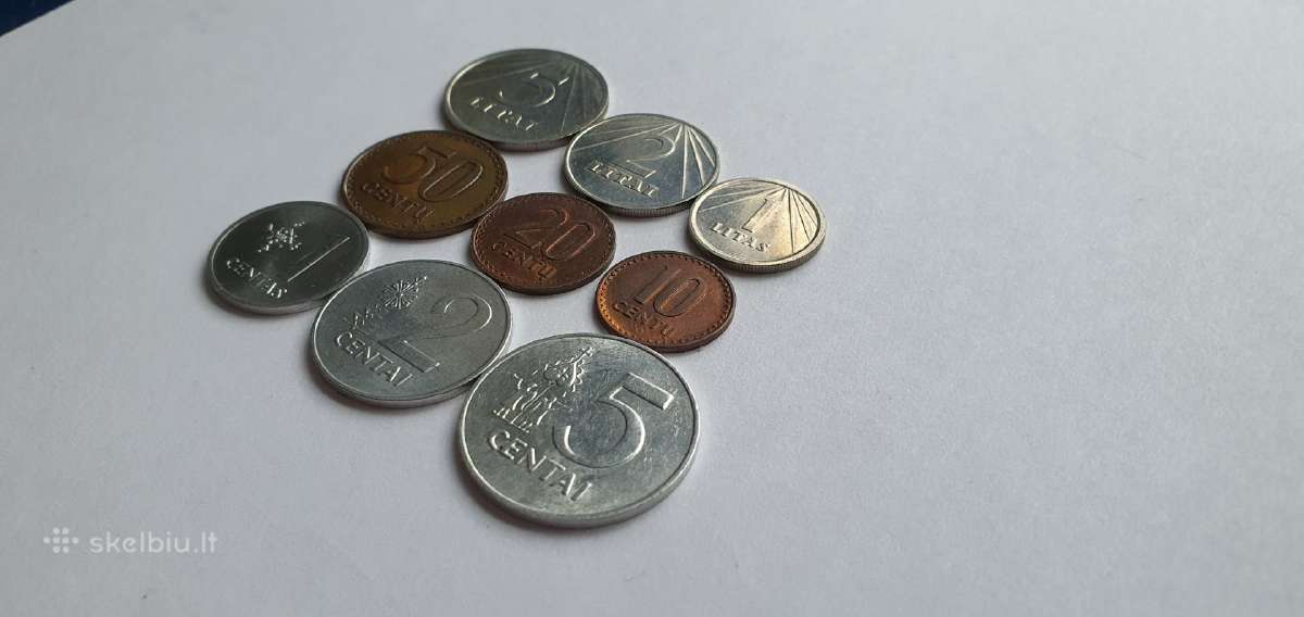 1991 5 Litai ,pilnas komplektas, Unc - nuotraukos Nr. 2
