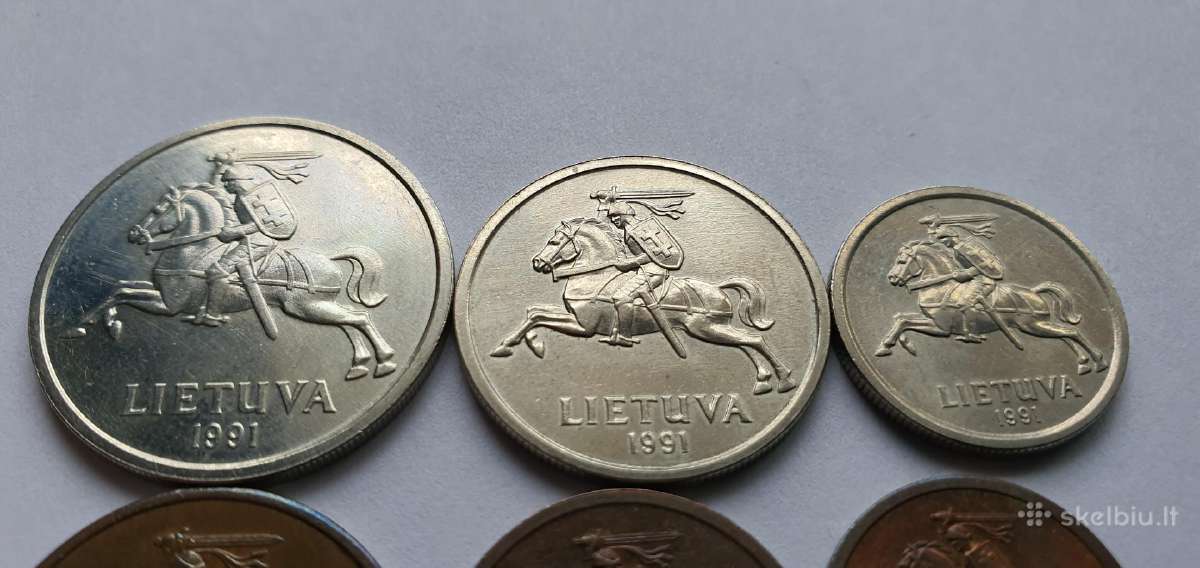 1991 5 Litai ,pilnas komplektas, Unc - nuotraukos Nr. 9