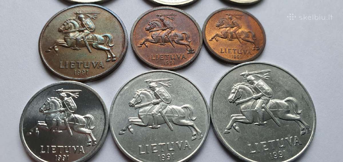 1991 5 Litai ,pilnas komplektas, Unc - nuotraukos Nr. 10