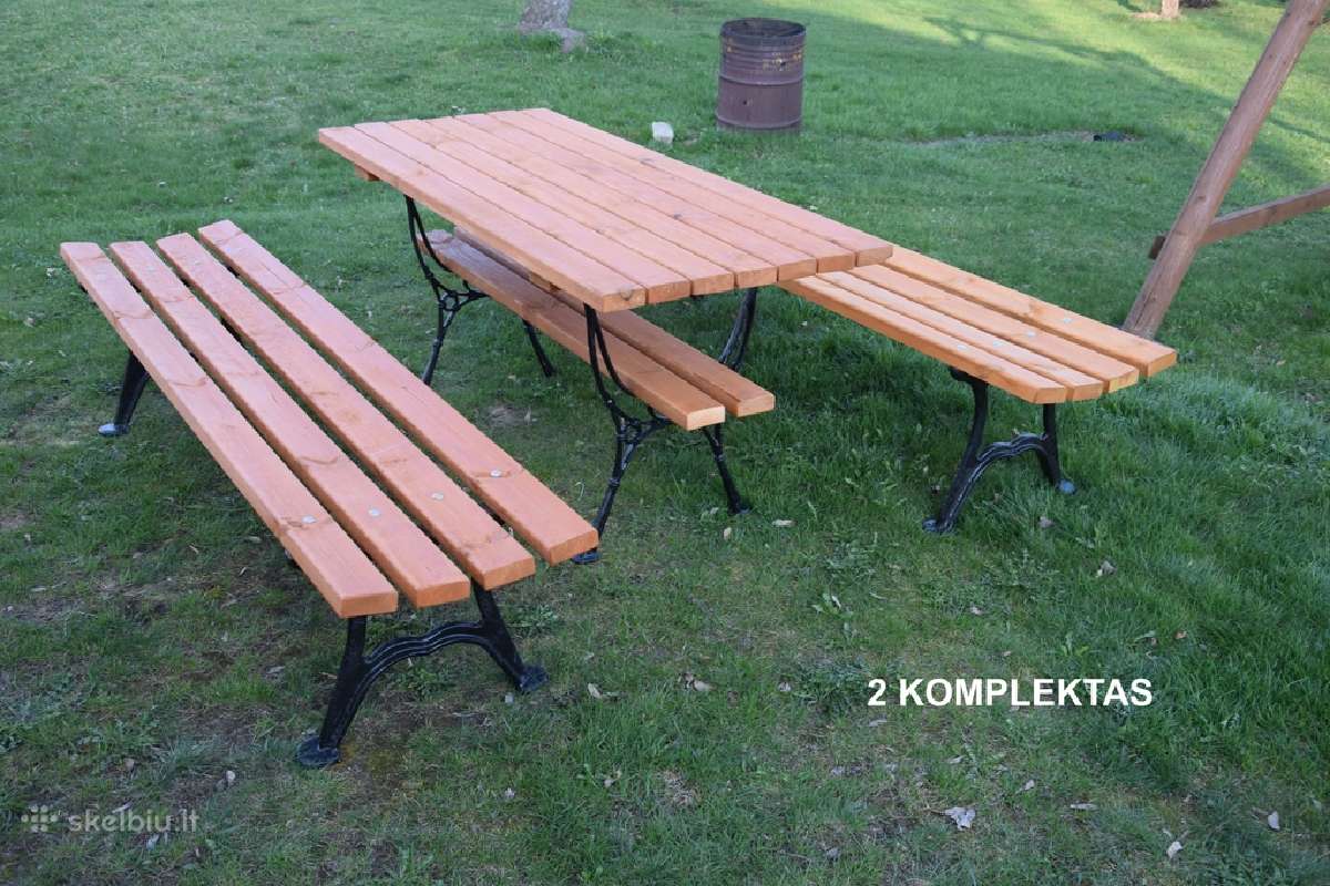 Lauko baldai, stalas, suoliukai. - nuotraukos Nr. 3