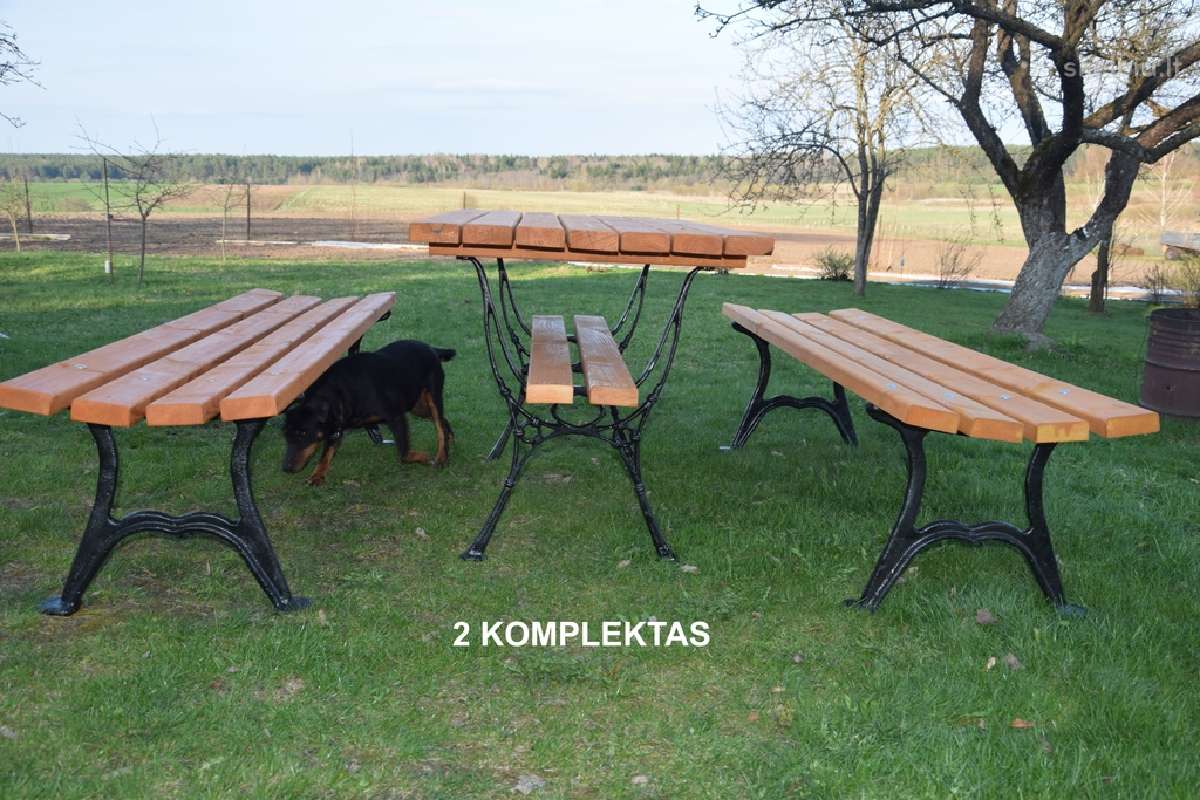 Lauko baldai, stalas, suoliukai. - nuotraukos Nr. 4