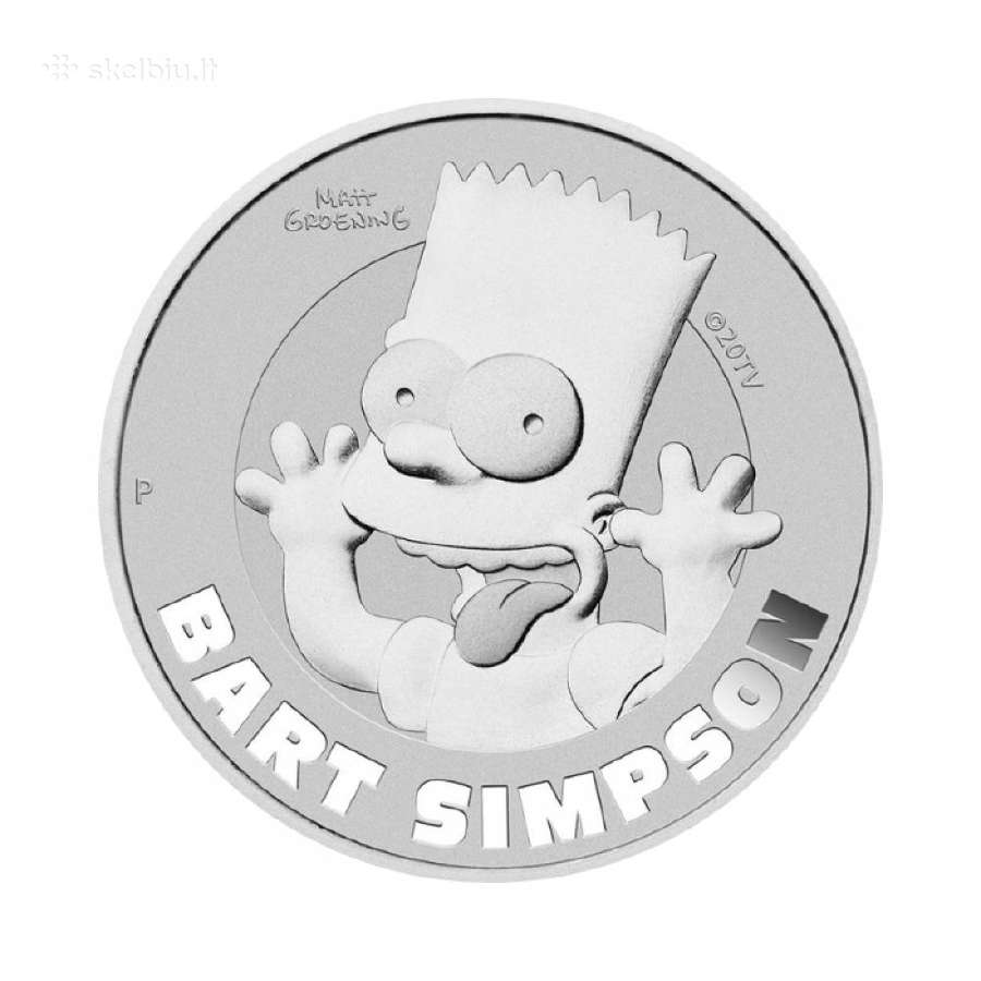 1 oz sidabrinė moneta Simpsonai - Bartas.