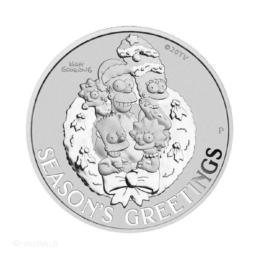 1 oz sidabrinė moneta Simpsonai, Seasons Greetings