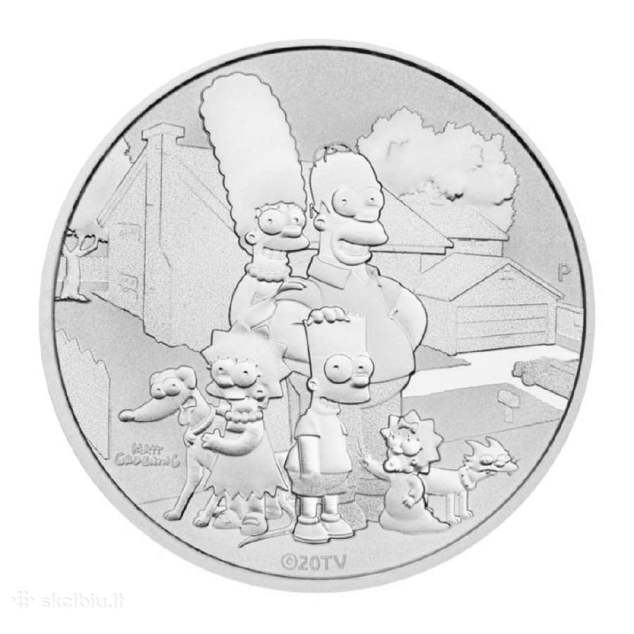 1 oz sidabrinė moneta Simpsonai