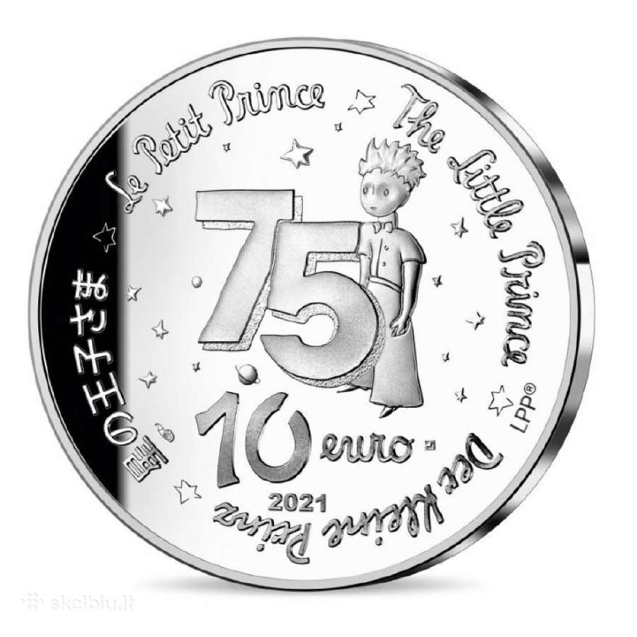 10 eurų sidabrinė moneta Mažasis Princas Mėnulyje - nuotraukos Nr. 2