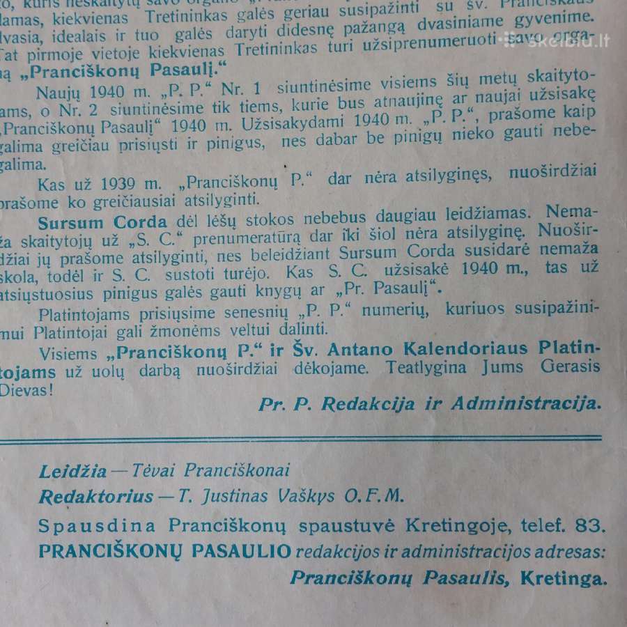 Pranciškonių Pasaulis 1939 m. ,nr.12 - nuotraukos Nr. 4