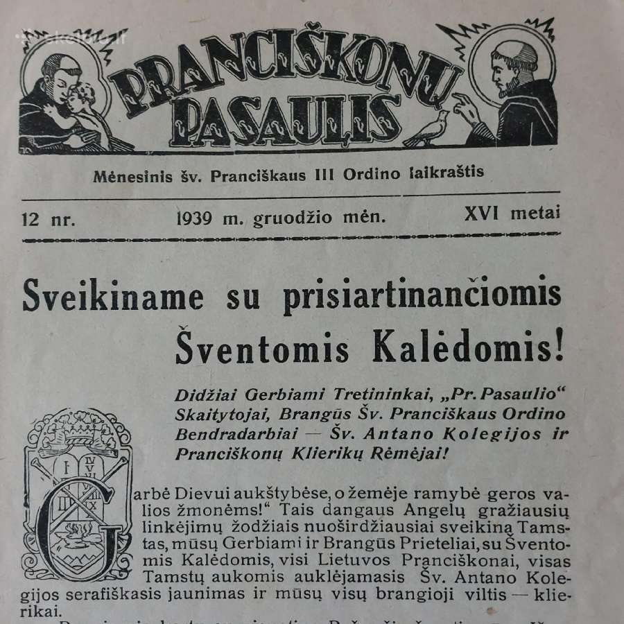 Pranciškonių Pasaulis 1939 m. ,nr.12 - nuotraukos Nr. 6