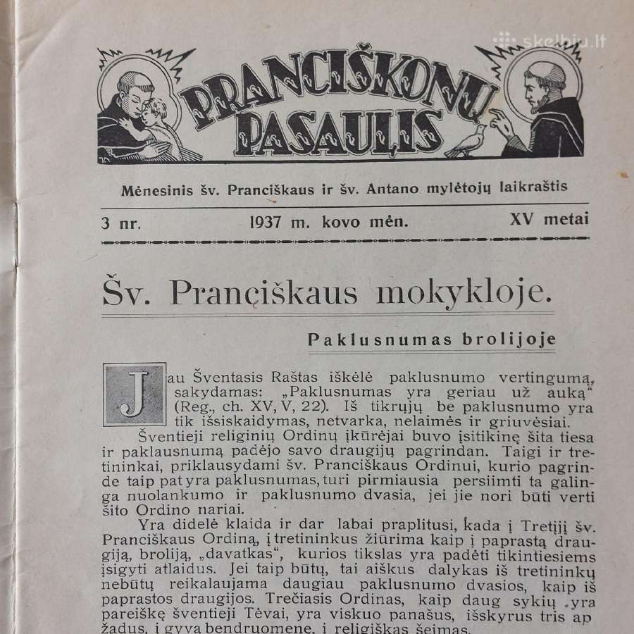 Pranciškonių Pasaulis 1937 m. ,nr.3 - nuotraukos Nr. 2