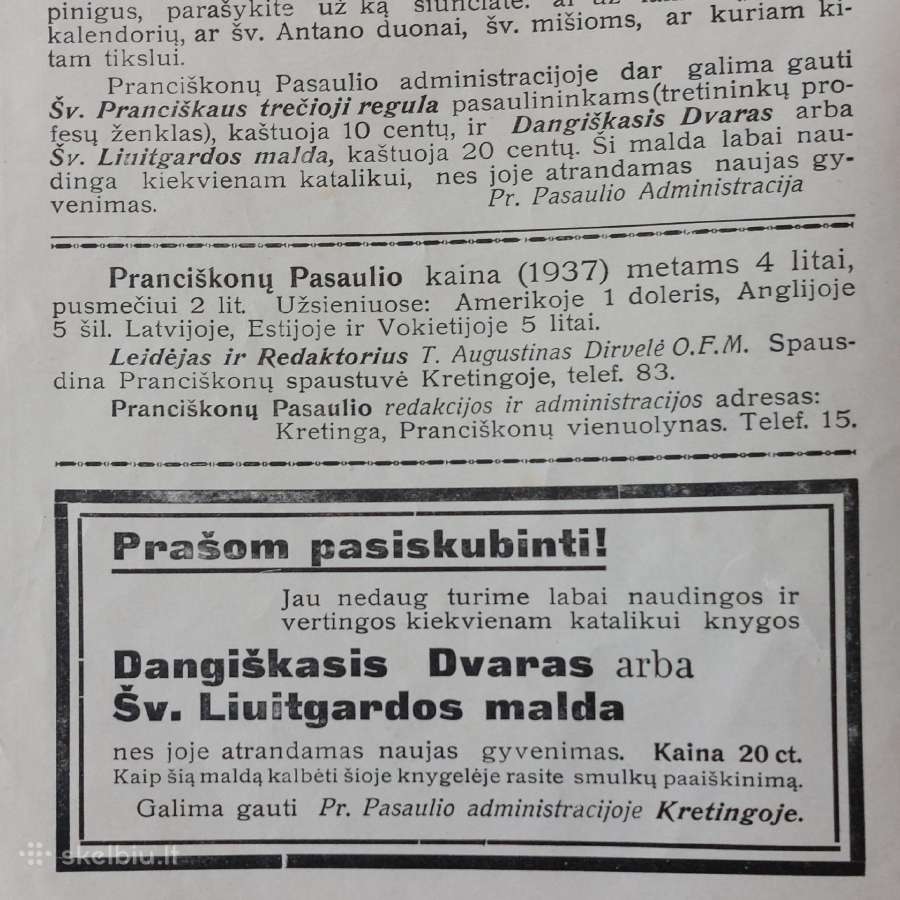 Pranciškonių Pasaulis 1937 m. ,nr.3 - nuotraukos Nr. 4