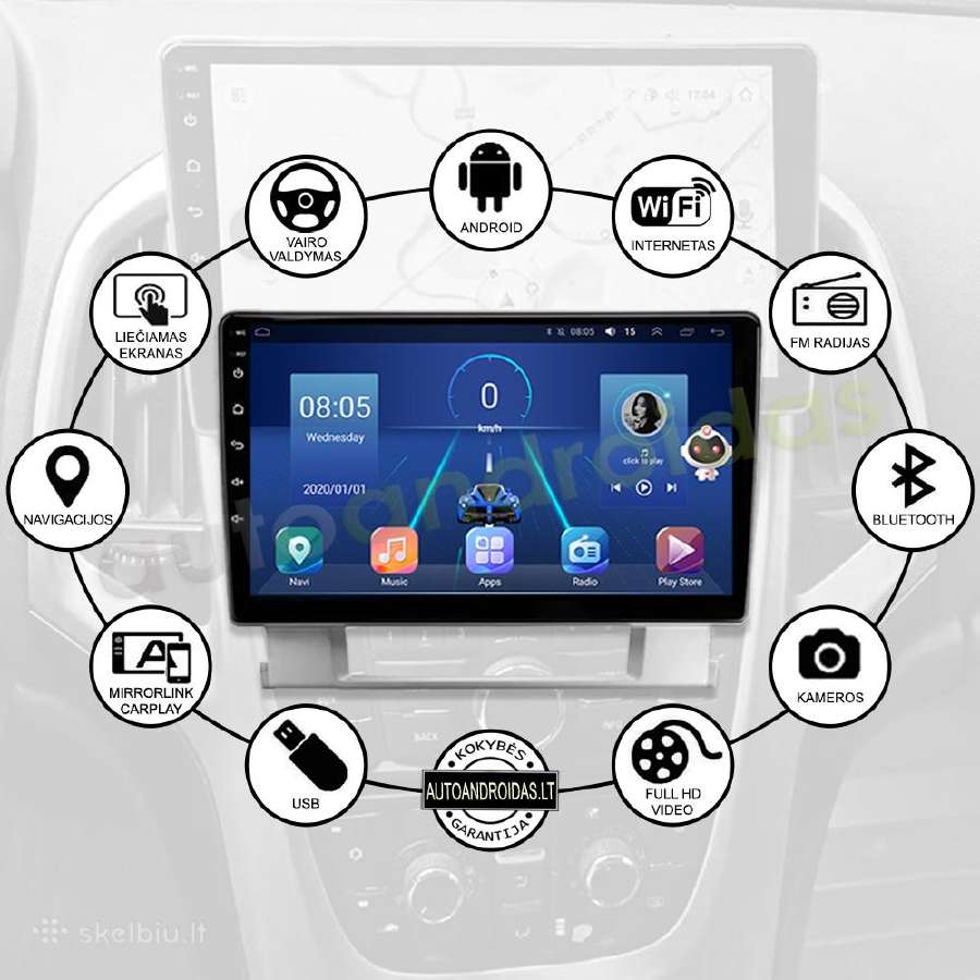 Opel Astra J Verano 2009-17 Android multimedia GPS - nuotraukos Nr. 2