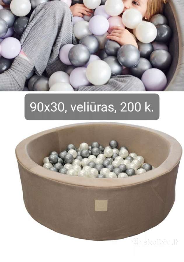 Naujas veliurinis baseinas su kamuoliukais, 90 cm - nuotraukos Nr. 2