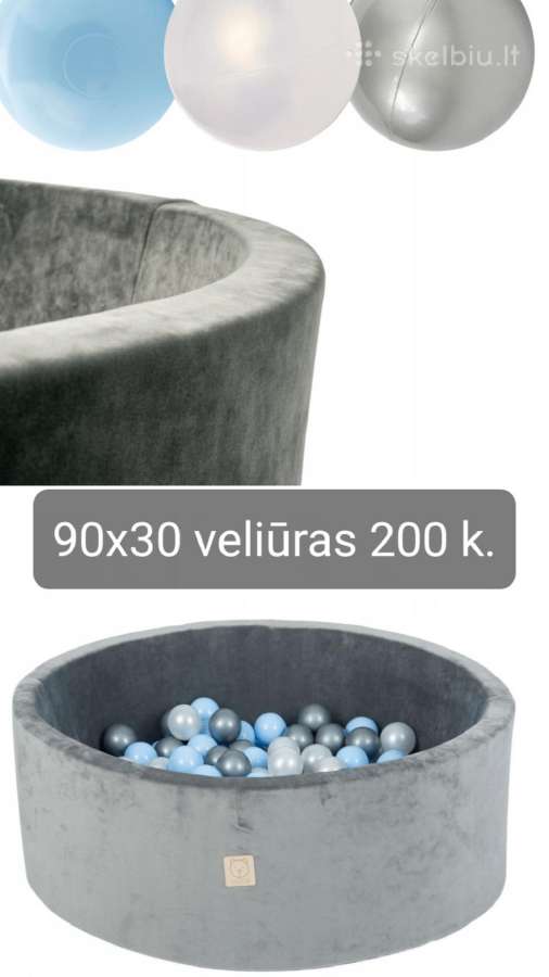 Naujas veliurinis baseinas su kamuoliukais, 90 cm - nuotraukos Nr. 6
