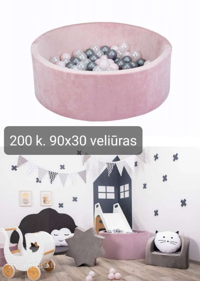 Naujas veliurinis baseinas su kamuoliukais, 90 cm - nuotraukos Nr. 7