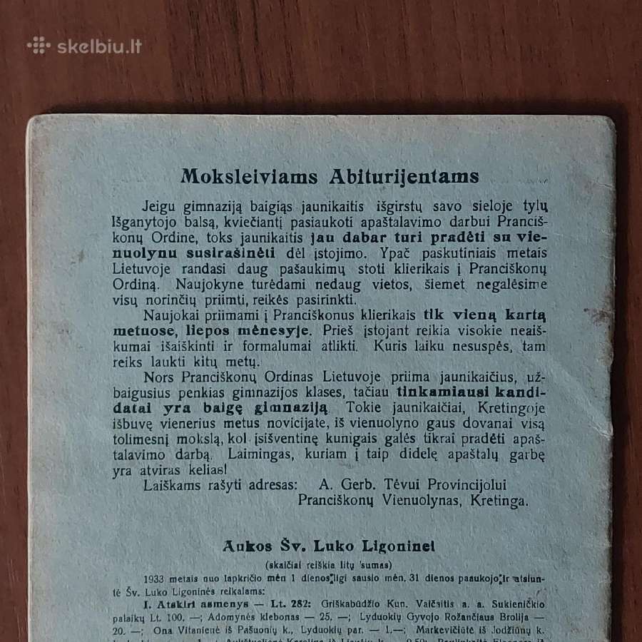 Šv. Pranciškaus Varpelis 1934 m. ,nr.3 - nuotraukos Nr. 3