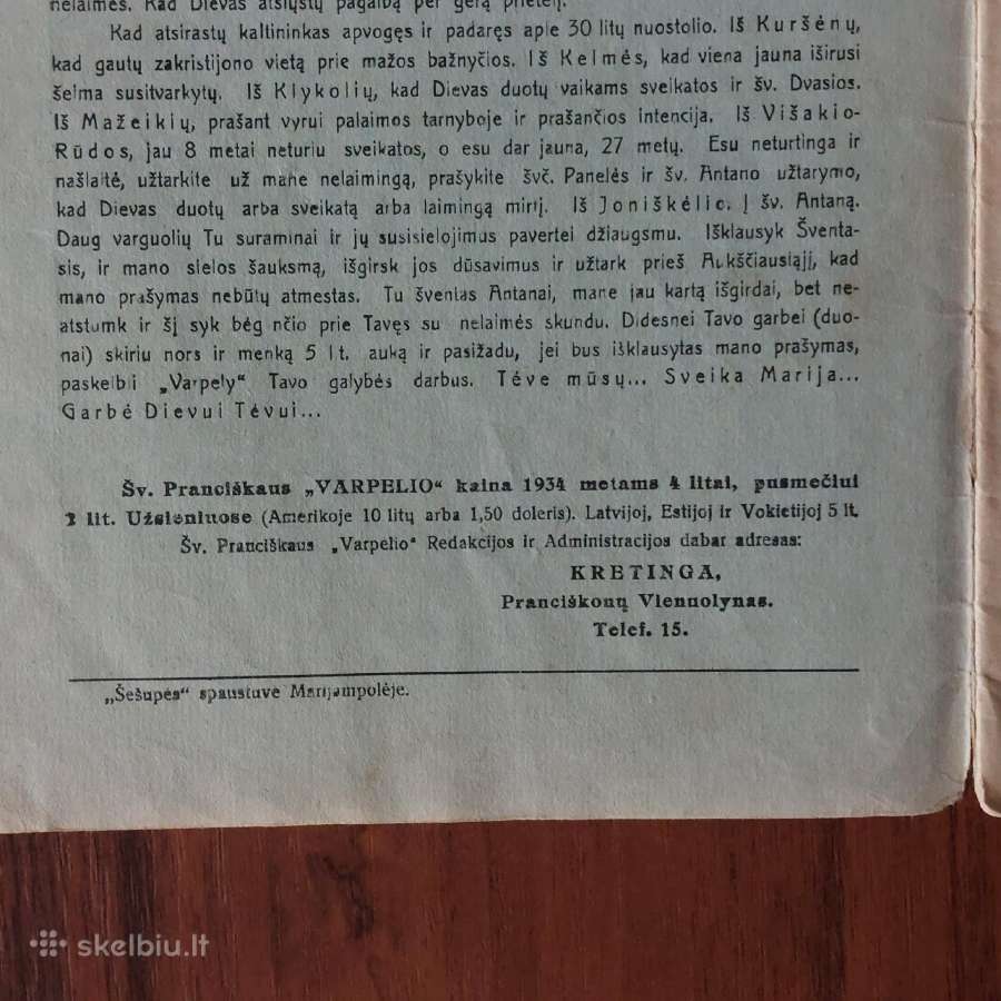 Šv. Pranciškaus Varpelis 1934 m. ,nr.3 - nuotraukos Nr. 8