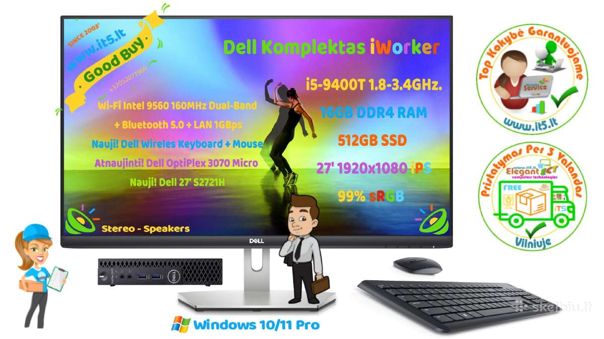-/ Dell / Lenovo / Mini Pc su 27" Monitoriais -/