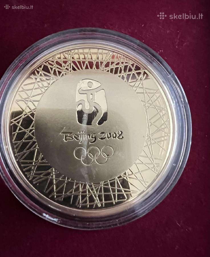 Paauksuotas suvenyrinis medalis olimpiadai atminti
