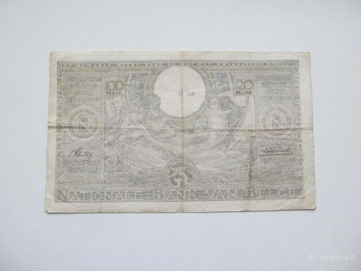 100 francs , Belgija , 1937 - nuotraukos Nr. 2