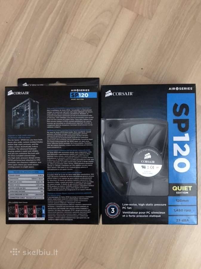 Corsair Sp120 Quiet 120 mm Black 2-pack Pc Casefan - nuotraukos Nr. 5