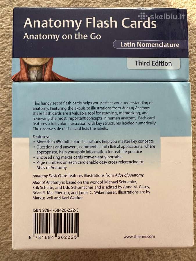 Anatomijos kortelių rinkinys Anatomy Flash Cards - nuotraukos Nr. 2
