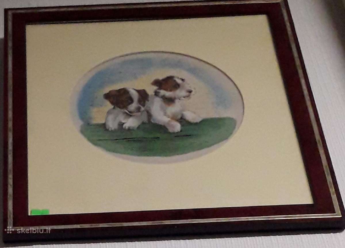 Paveikslas. Du šuniukai