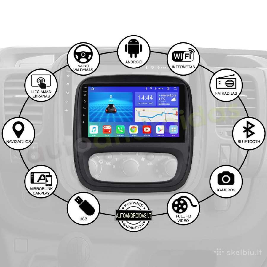 Opel Vivaro B Renault Traffic 3 Android multimedia - nuotraukos Nr. 2