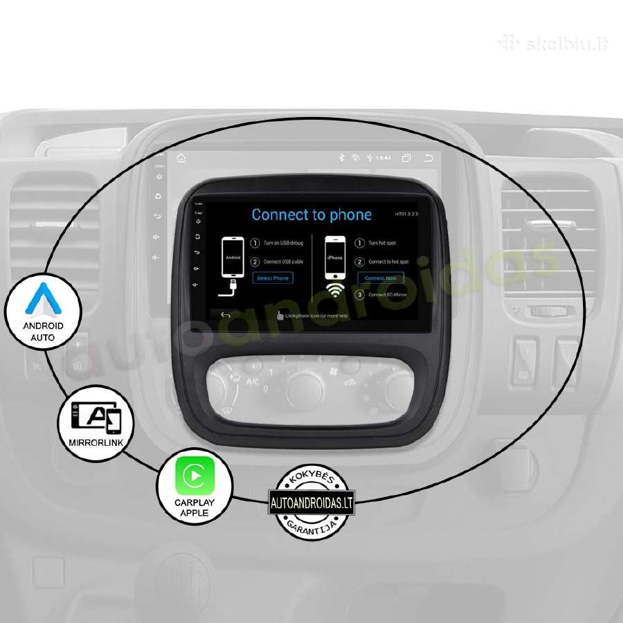 Opel Vivaro B Renault Traffic 3 Android multimedia - nuotraukos Nr. 10