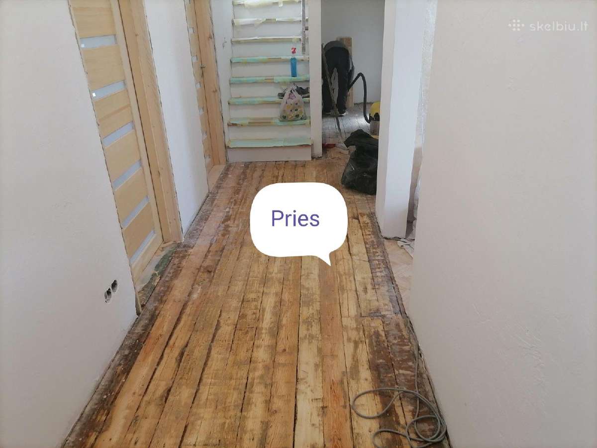 Parketo šlifavimas, laiptų restauravimas - nuotraukos Nr. 18