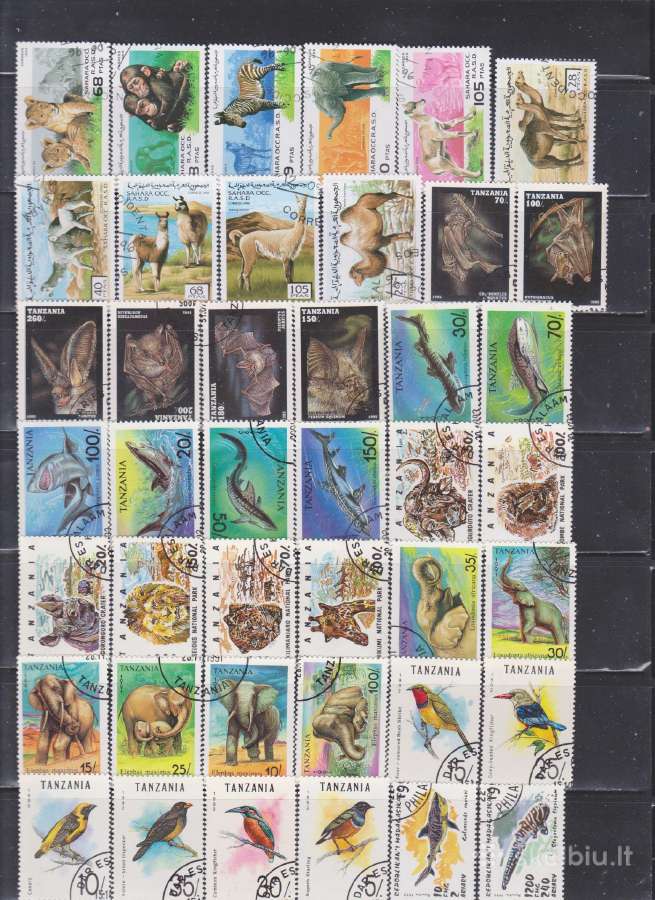 Antspauduoti pašto ženklai "Afrikos fauna"