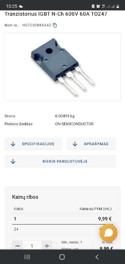Tranzistoriai igbt hgtg30n60a4d - nuotraukos Nr. 2
