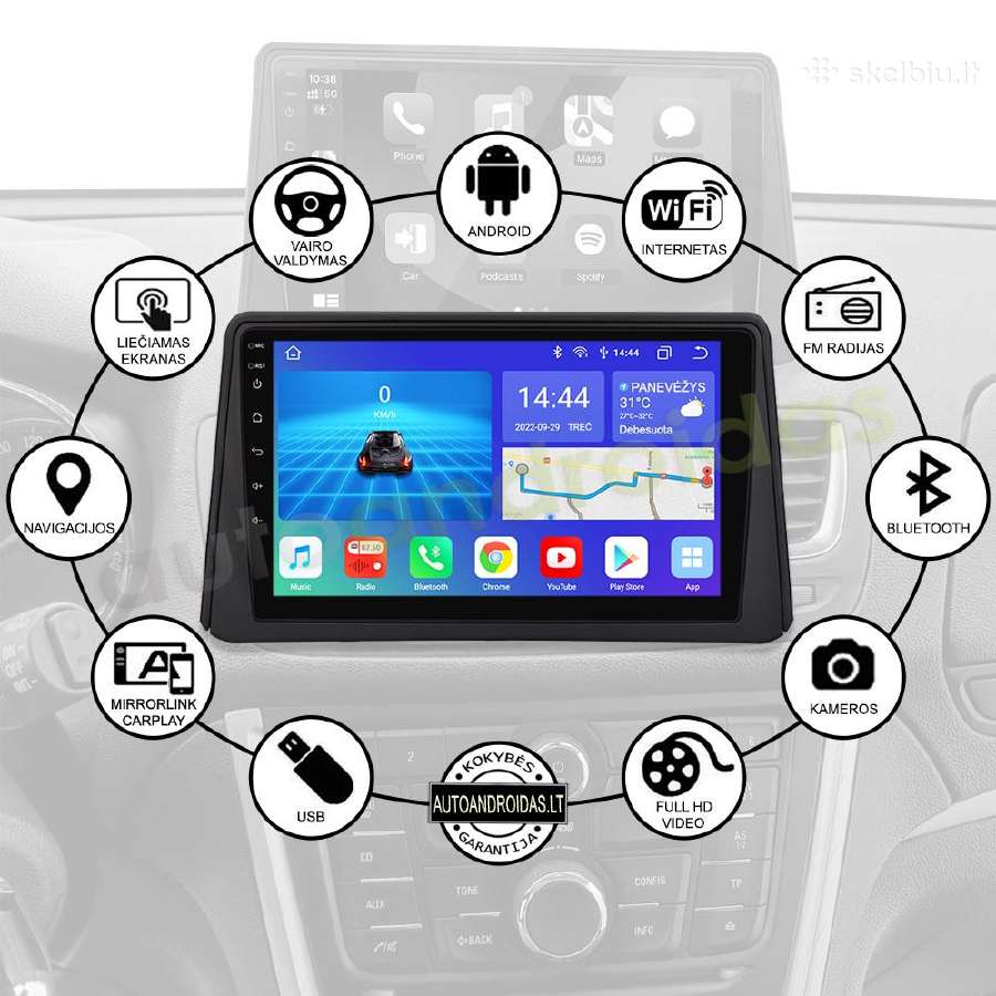 Opel Mokka 1 2012-16 Android multimedia WiFi/GPS - nuotraukos Nr. 2