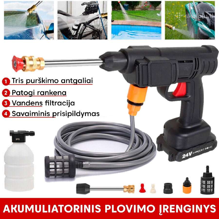 Nauja akumuliatorinė aukšto slėgio plovykla - nuotraukos Nr. 2