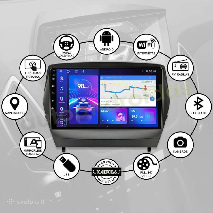 Hyundai Ix35 Tuscon 2 2009-15 Android multimedia - nuotraukos Nr. 2