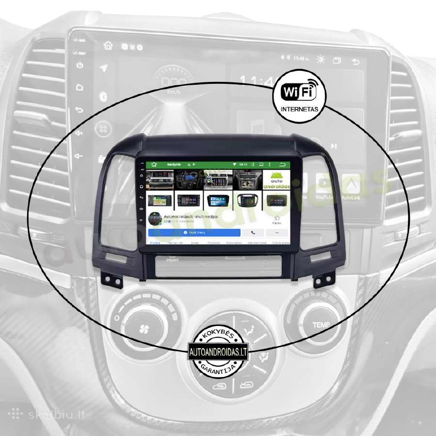 Hyundai Santa Fe 2005-12 Android multimedia WiFi - nuotraukos Nr. 3