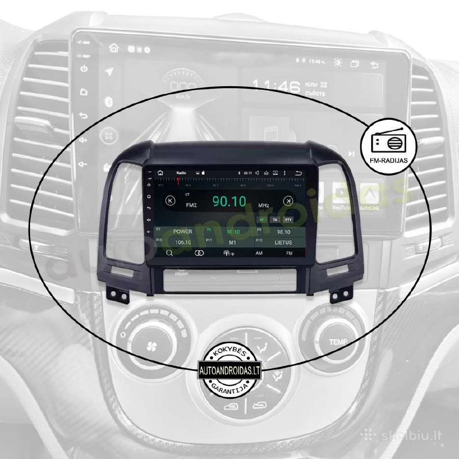 Hyundai Santa Fe 2005-12 Android multimedia WiFi - nuotraukos Nr. 4