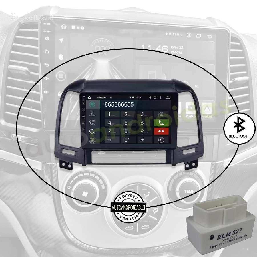 Hyundai Santa Fe 2005-12 Android multimedia WiFi - nuotraukos Nr. 5